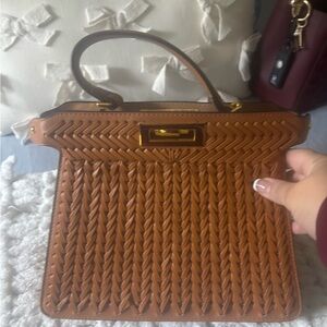 Chic Tan Woven Tote Bag